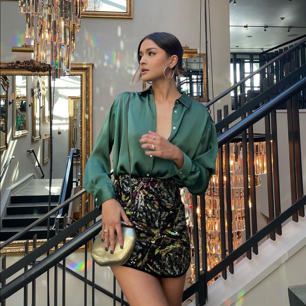 Zara multicolored short sequin skirt - Picture 5 of 10